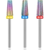 3PCS 5 in 1 Nail Drill Bit, Carbide Tungsten Safety Drill Bits Tech 3/32 Inches Drill Nails for Acrylic Nail Gel Fast Remove Two Way Rotate use for Pedicure Manicure Salon Precise Control