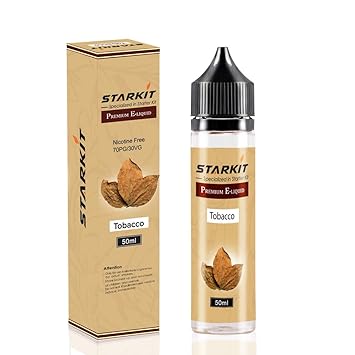 STARKIT E Liquids 1 X 50ml with 60ml Flasche, Shortfill Bottles,Tabak Geschmack für E Zigarette Starter Set SMOK E Shisha, E-
