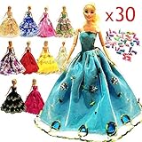 zhihu 10 Pcs Barbie Handmade Fashion Wedding Party Gown Dresses & Clothes gifts for Barbie+20 Pair Shoes for Barbie Doll( Random Style)