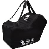J.L. Childress Premier Padded Infant Car Seat Travel Bag - Backpack | Padded bag protects baby &amp; infant car seats for gate &amp; baggage check, fits most incl. UPPAbaby Nuna Chicco, AirTag compatible