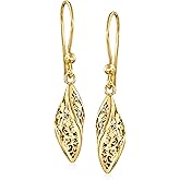 Ross-Simons Italian 14kt Yellow Gold Twisted Lace Drop Earrings