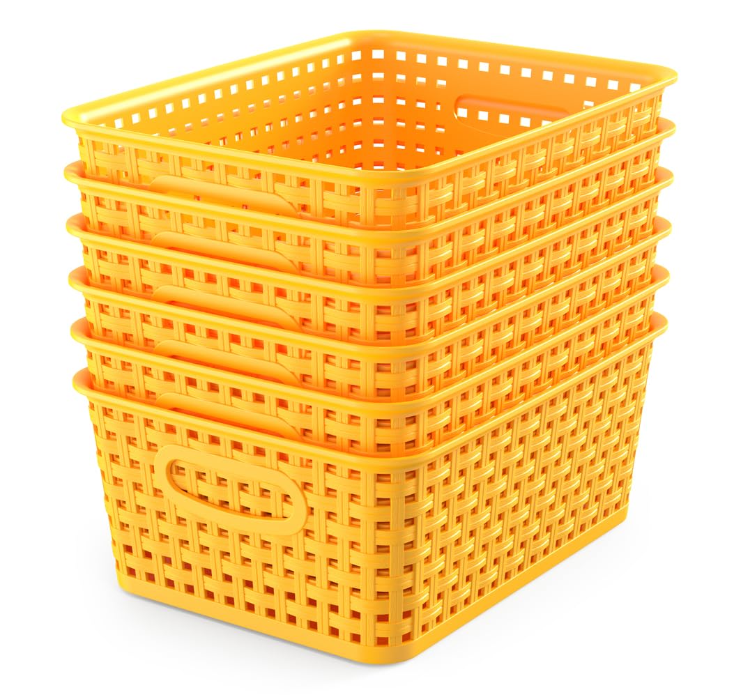 WYT 6-Pack Plastic Small Shelf Storage Weave