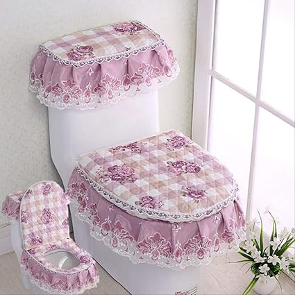 Terciopelo dorado Four Seasons Cojín de inodoro Tela de encaje de tres