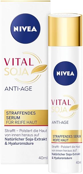 Nivea Vital Soja Anti Age Serum Fur Reife Haut 40 Ml Feuchtigkeitspflege Mit Naturlichem Soja Extrakt Straffendes Serum Mit Hyaluronsaure Amazon De Beauty