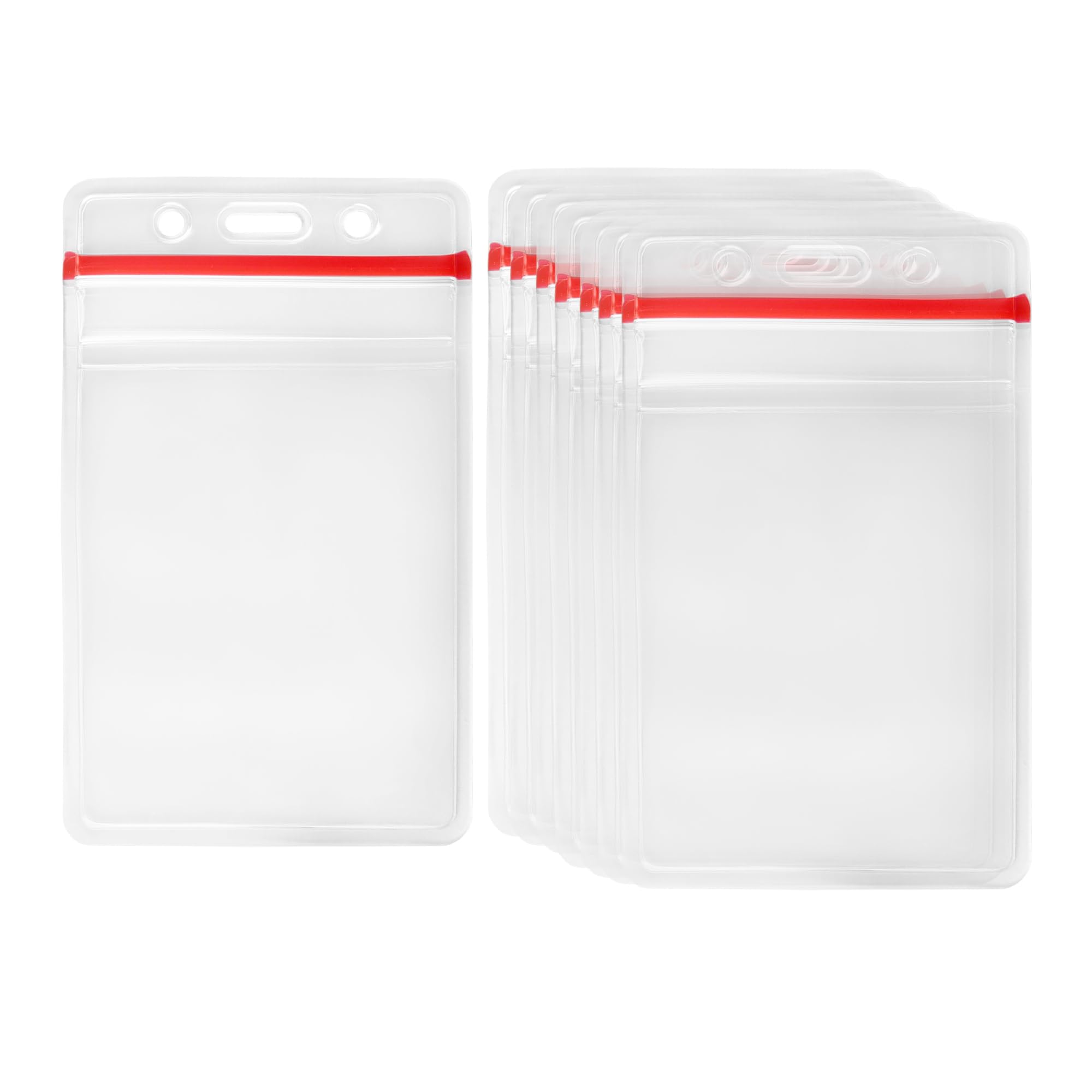 Photo 1 of 100 Pack - Bodno Clear Vinyl Badge Holders Vertical