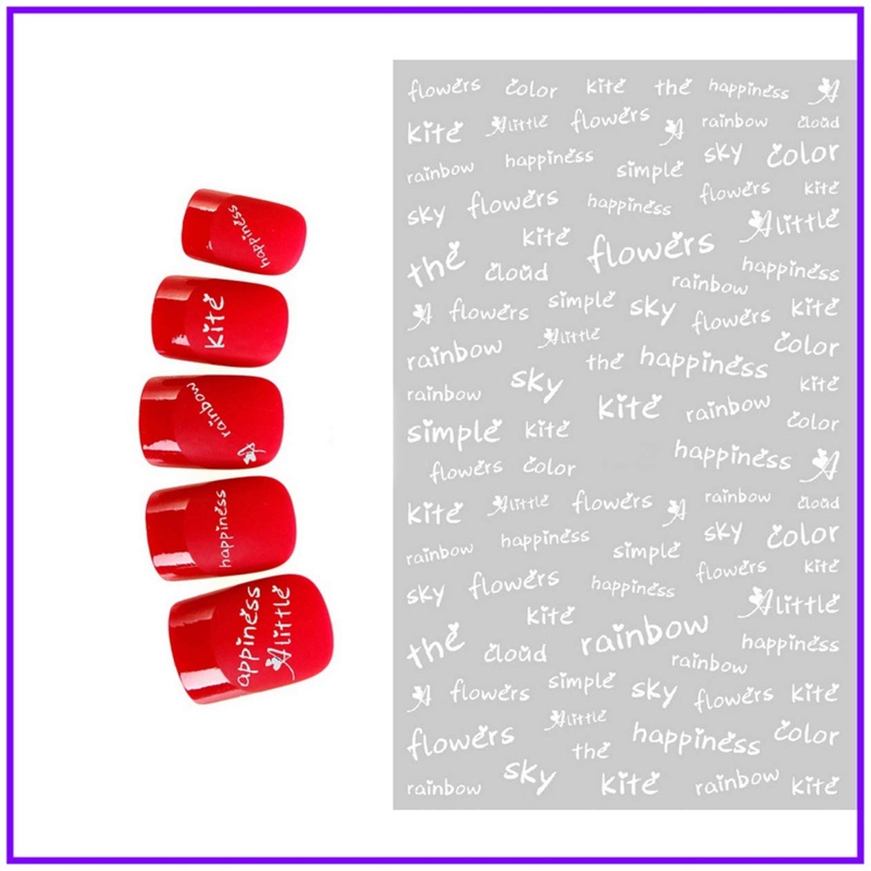Amazon Com 1 Pc Letter Alphabets Nails Art Stickers Black White