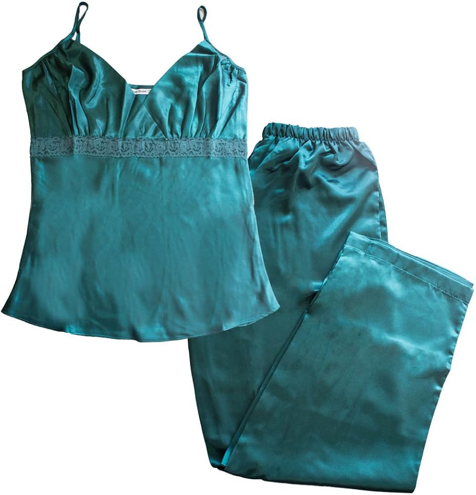 emerald green satin pjs