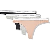Calvin Klein womens Balance Cotton Stretch Thong Panties, 3 Pack