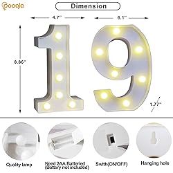Pooqla Decorative Led Light Up Number