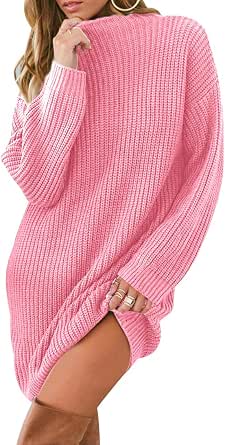 Vestido Punto Jersey Mujer Vestidos de Punto Cortos Manga Larga Jersey de  Vestir Largo Mujer Sueter Jerseys Largos Grueso Señora Jerséis Jerseis  Sweaters Suéter Pullover Tejido Otoño Invierno: Amazon.es: Ropa