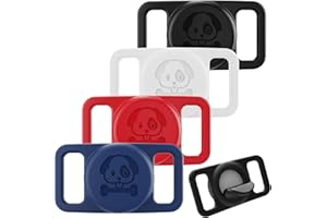 HATALKIN Compatible with AirTag Dog Collar Holder 4 Pack Waterproof IP68 Air Tag Holder Silicone AirTags Cat Collar Pet Cases Tags Dog Collar Holder for Apple AirTag