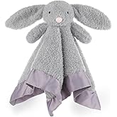 Apricot Lamb Stuffed Animals Gray Bunny Rabbit Security Blanket Infant Snuggler Plush Baby Lovey(Gray Bunny, 13 Inches)