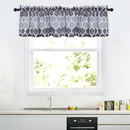 Lintimes Valance Curtains Geometric Pattern Valance For Bathroom