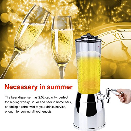 25L-Biersule-Zapfsule-Beer-Dispenser-Machine-Trinksule-Getrnkespender-Getrnkesule-mit-Eisrohr-fr-Wein-Bier-Wasser-Saft-Home-Bar-ZubehrSilber