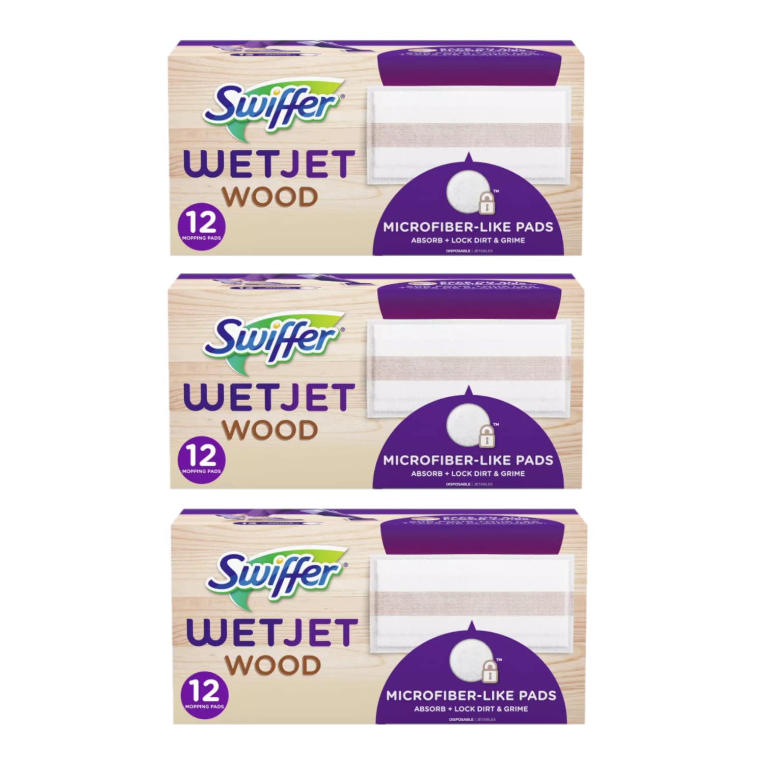Swiffer WetJet Wood Mopping Pad Refill - 12ct (Pack of 3)