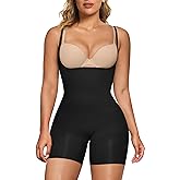 SHAPERX Open Bust Shapewear Tummy Control Bodysuits for Women Seamless Compression High Waisted Body Shaper