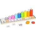 Fat Brain Toys Count and Sort Stacking Tower - Wooden Number-Learning Set, Ages 2+