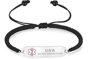 AOAMID Medical Alert Bracelets for Women Adjustable Personalized Free Engrave Medical ID Bracelets 6.5-8 Inch