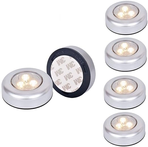 Ilyever 6 Pack Warm LED BatteryPowered Wireless Night Light Stick Tap