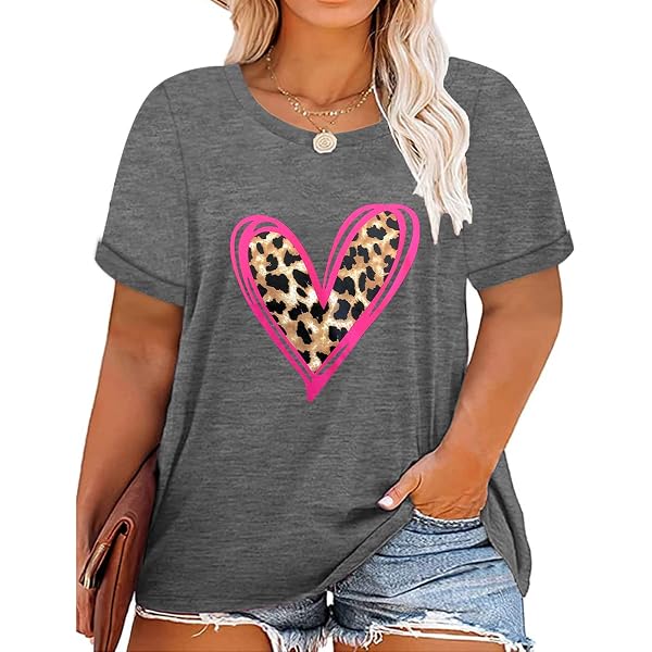 VISLILY Plus Size Women's Striped V-Neck T-Shirt - Summer Short Sleeve Tunic Top (Wine Red, 2X/20W) - View #8