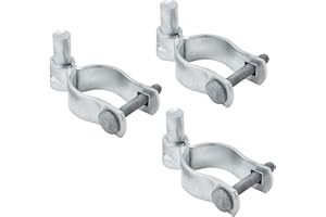 1-5/8" Gate Post Hinge, VIVIDA Chain Link Fence Gate Hinge, Male Gate Hinge for 1-5/8" OD Pipe, Galvanized Pipe Gate Hinge, Chain Link Gate Hardware, 3 PCS
