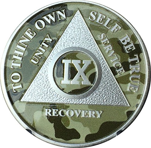 9 Year AA Medallion Camo Silver Plated Camouflage Color Chip