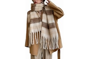 Wander Agio Winter Women Warm Scarf Long Shawl Large Scarves Cold Weather Thicker Blanket Wrap Colour Plaid Stripe