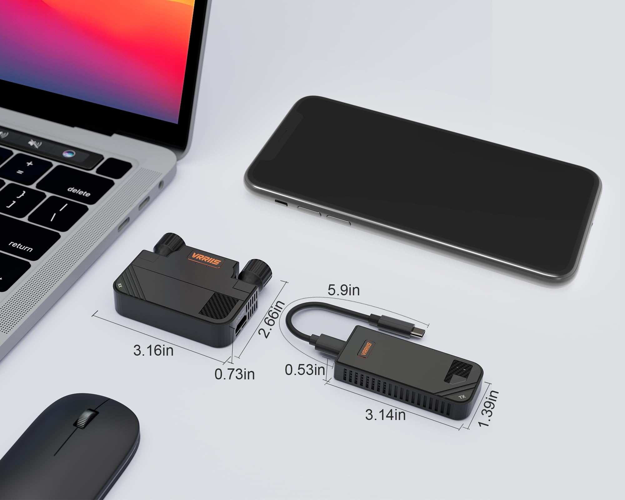 Wireless USB C To HDMI Transmitter and Receiver,5GHz Signal 330FT, USB C Wireless HDMI Extender Kit Support 1080P@60Hz,from Laptop,Phone Casting/Mirroring to Monitor/TV, for Office, Meetings, Lecture