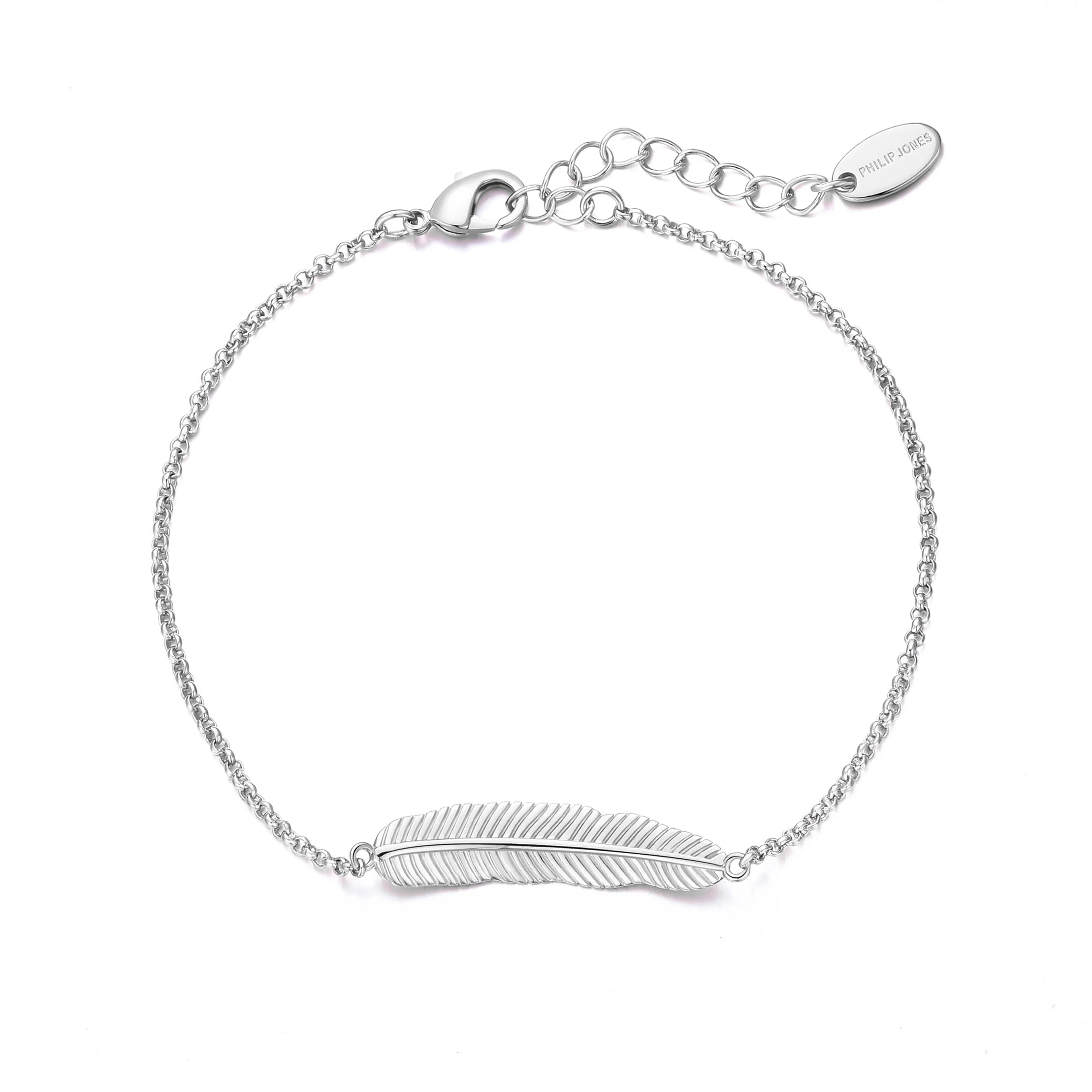 Philip Jones Silver Plated Feather Bracelet