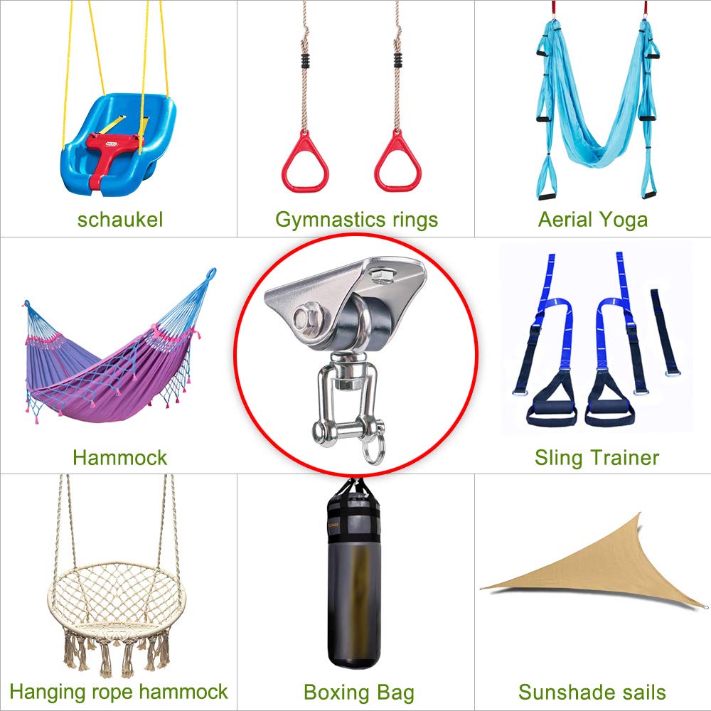 Seleware 2500 Lb Capacity 360 Swivel Swing Hangers Toys Games