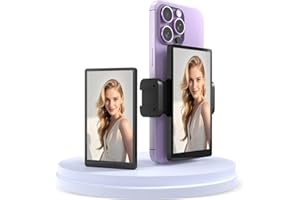 VITANO 5" Upgraded Magnetic Vlog Selfie Monitor Screen for iPhone, Back Camera Mirroring Screen with Bluetooth Remote, Low Latency HD Display, WiFi/Cable Dual Mode for Vlogging Live Streaming Tiktok (Black)
