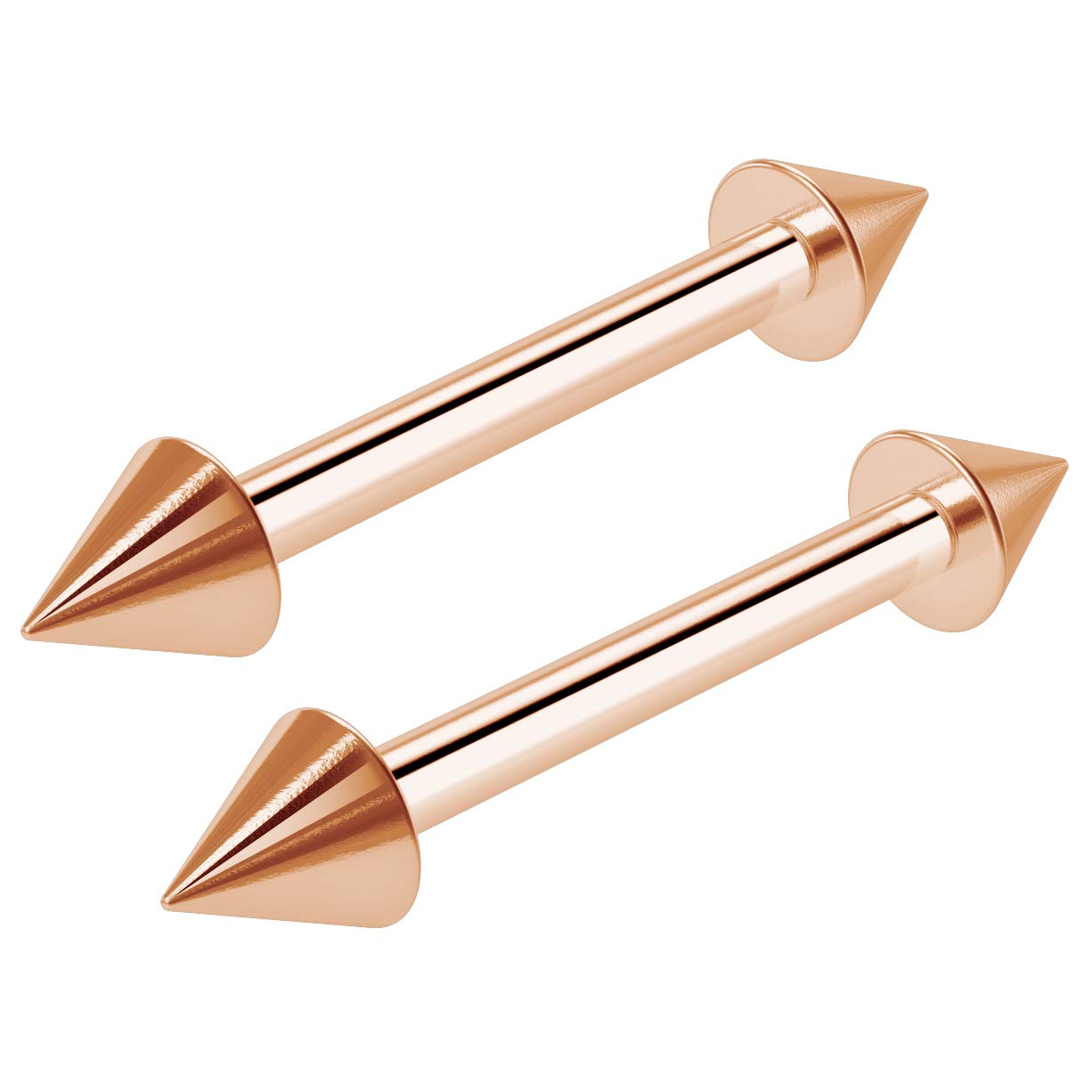 2pc 1.2mm 16g Nipple Shield Barbell Ring Nipplerings Bar Body Piercing Jewellery Rose Gold Spike 10mm