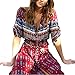 Evaliana Women Boho Folk Ethnic Summer Beach Evening Party Peasant Maxi Dress