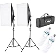 Kshioe Photography Softbox Lighting Kit, YouTube Starter Kit, Photo Equipment Soft Studio Light with Light Stands and Convenient Carry Bag (with 2 softbox Light)