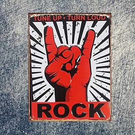 Amazon Heigudan クラシックビンテージ ロックスター フィスト ブリキ看板 バー パブ ストア ホーム 壁装飾 メタルアート ポスター レトロ 酒屋 ホテル ケーキ ハンブガー フード カフェ クラブ 飾り板 インテリア オンライン通販