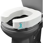 Lunderg Padded Toilet Seat Riser for Seniors - Adds 3 Inches. Universal Fit | FIRM Raised Toilet Seat Cushion with High-Density Foam for Enhanced Comfort &amp; Elevation. Post-Surgery Must Have (White)