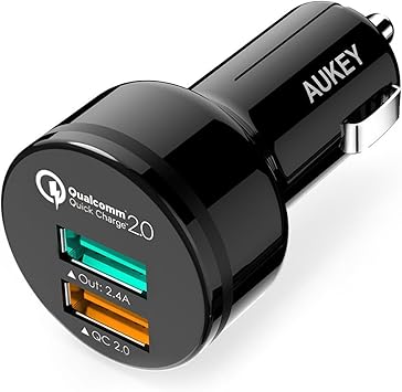 Aukey Quick Charge 2.0 - Cargador de Coche con 2 Puertos USB (30 W ...