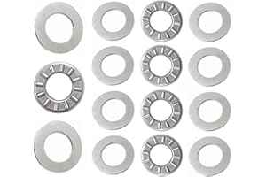 QLXHBOT TC613 Thrust Needle Roller Bearings with Washers 3/8" Bore 13/16" OD 5/64" Width 5pcs