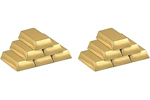Beistle 57495 12-Pack Foil Gold Bar Favor Boxes, 3-Inch by 1-1/2-Inch by-3/4-Inch