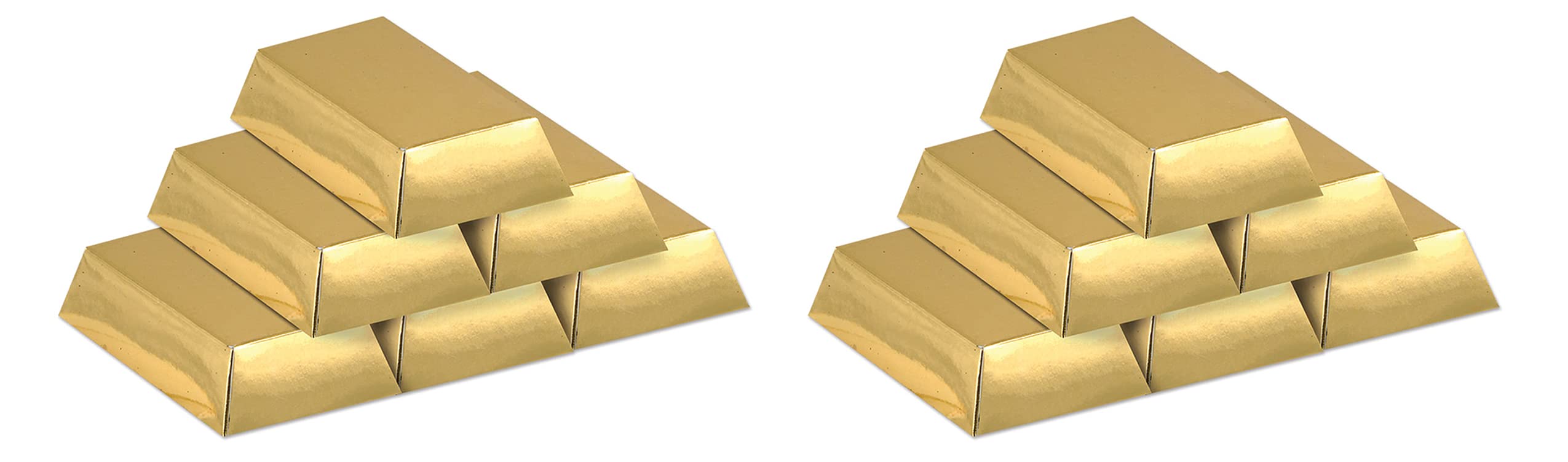 Beistle 57495 12 Piece Shiny Gold Bar Paper Favor Treat Boxes Foil
