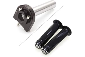 Krace Motorcycle 7/8" Handle bar Hand Grips with Anodized CNC Quick Twist Throttle Tube Motorized Lever Control Fit for Most Scooter Sportbikes ATV for Kawasaki Honda Suzuki Yamaha Ducati