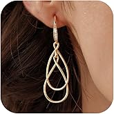 Dangle Earrings for Women 14K Gold Plated and Silver Dainty Drop Earrings Double Linear Statement Jewelry Leverback Drop Dangly Earing Anniversary Birthday Gifts for Women