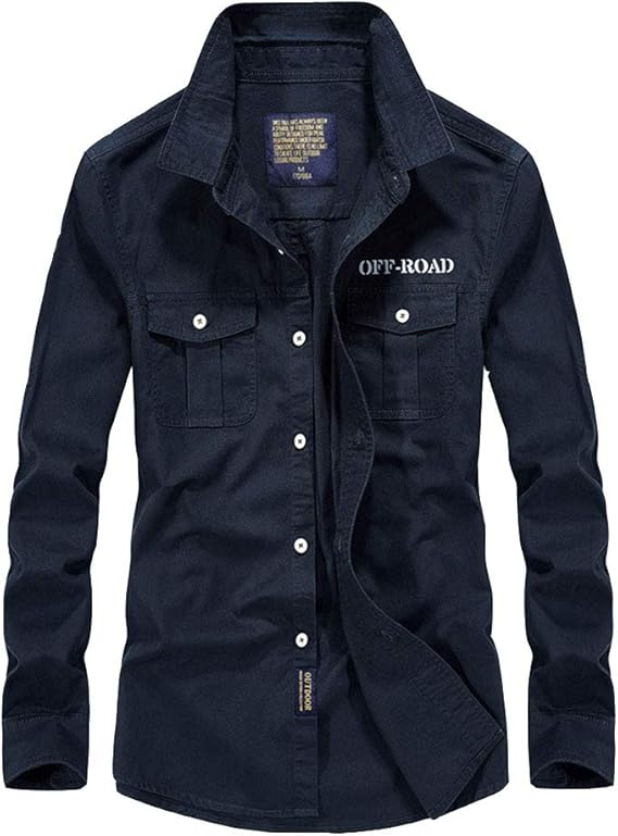 Men's Cargo Solid Casual Fitted Long Sleeve Shirts at Amazon Men’s