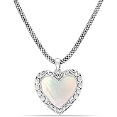 LeCalla 925 Sterling Silver Love Heart Pendant Lightweight Infinity Heart Necklace for Women Mom Friend Birthday Gift