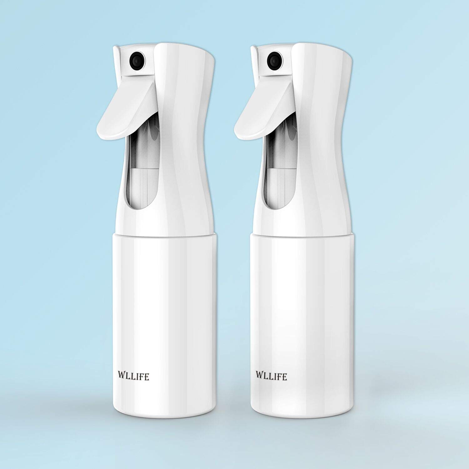 Continuous Spray Water Bottle, WLLIFE Empty Ultra Fine Mist Spray Bottle for Hair, Mister Spray bottle for Curly Hair Hairstyling, Plant Mister Spray Bottle 6oz-2 Pack