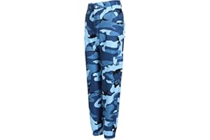 Akklian Women's Camouflage Pants Baggy Fashion Combat Cargo Pants with Pocket Military Army Bound Feet Casual Camo Trousers