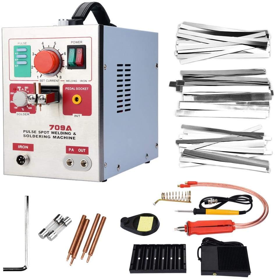 Battery Spot Welder, Stainless Steel Professional Practical Convenient Battery Welding Machine(US)