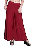 Tara Lifestyle Women's Lycra Palazzos (Maroon, Free Size)