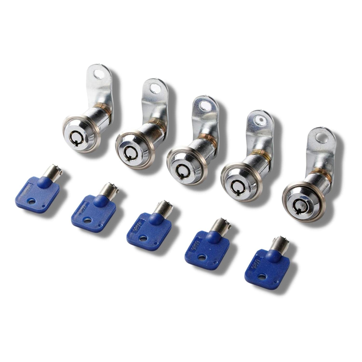 Sintron 5 Pack 1-1/8" 28mm Keyed Alike Tubular Locks for Locker, Cabinet, Drawer & More