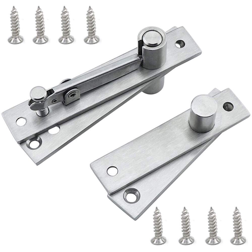 Stainless Steel 360 Degree Rotating Hidden Door Hinge for Wooden, Cabinet, Wardrobe & Bathroom Doors (Silver)